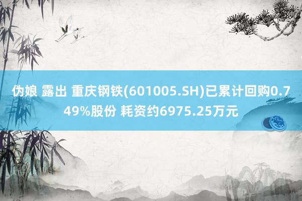 伪娘 露出 重庆钢铁(601005.SH)已累计回购0.749%股份 耗资约6975.25万元