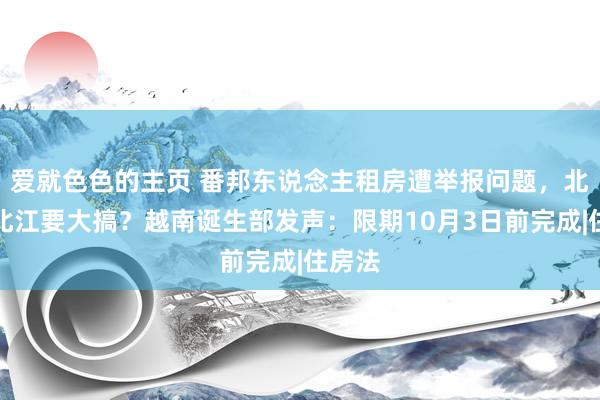 爱就色色的主页 番邦东说念主租房遭举报问题，北宁和北江要大搞？越南诞生部发声：限期10月3日前完成|住房法